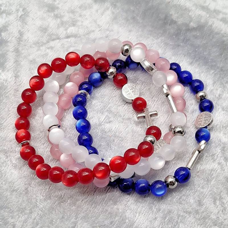 Rosenkranzarmband, Perlmuttimitation, Christlicher Schmuck, Christliches Armband, Kommunion, Firmung, Taufe Rosenkranzarmband, Perlmuttimitation, Christlicher Schmuck, Christliches Armband, Kommunion, Firmung, Taufe von CoWoWeiSchmuck