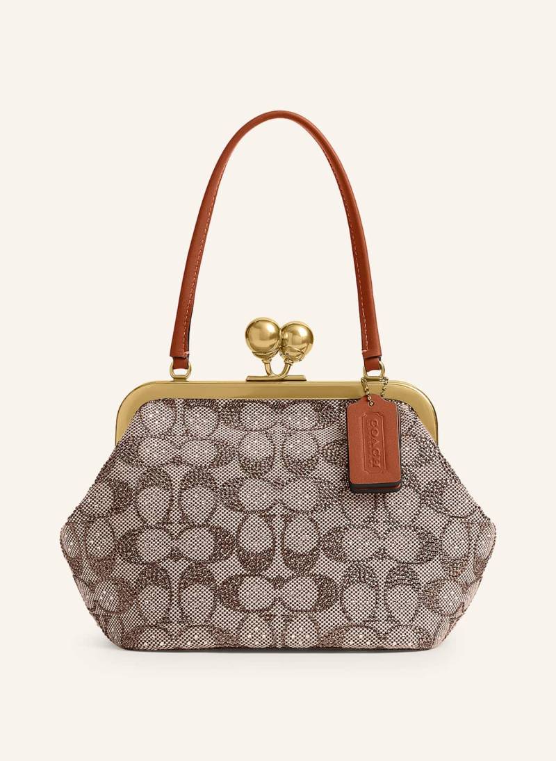 Coach Handtasche Crystal Signature Mit Schmucksteinen braun von Coach