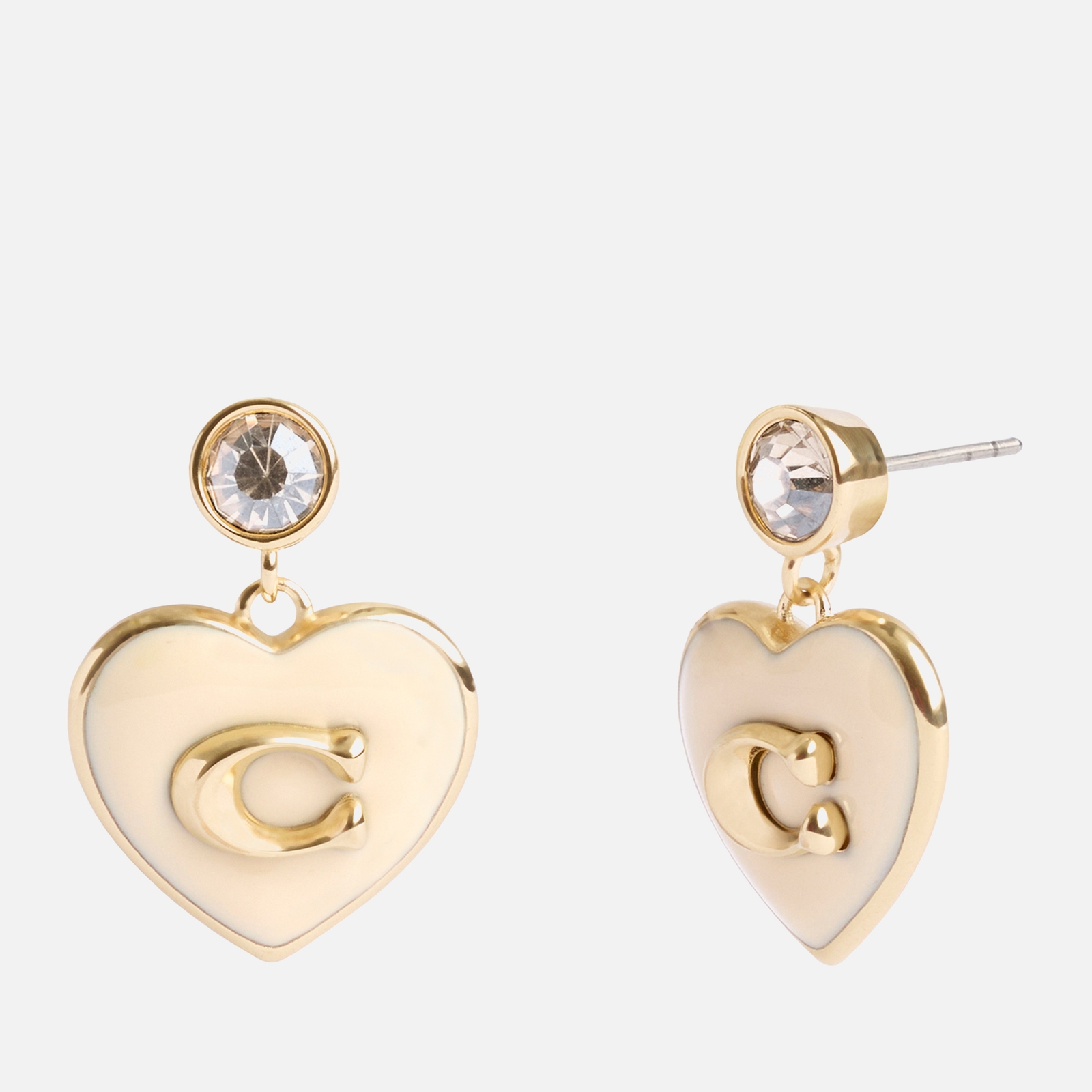 Coach Heart Boxed Gold-Tone Drop Earrings von Coach