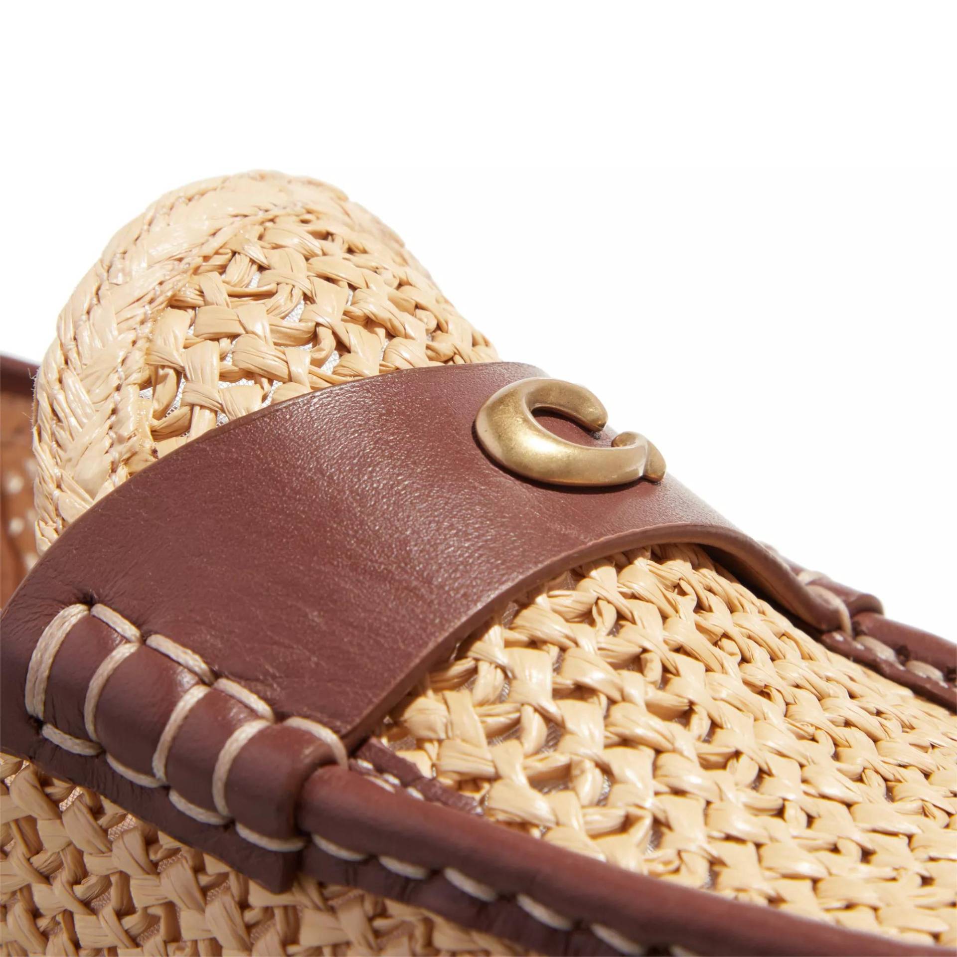 Coach Sandalen & Sandaletten - Jolene Loafer Raffia - Gr. 38,5 (EU) - in Beige - für Damen von Coach