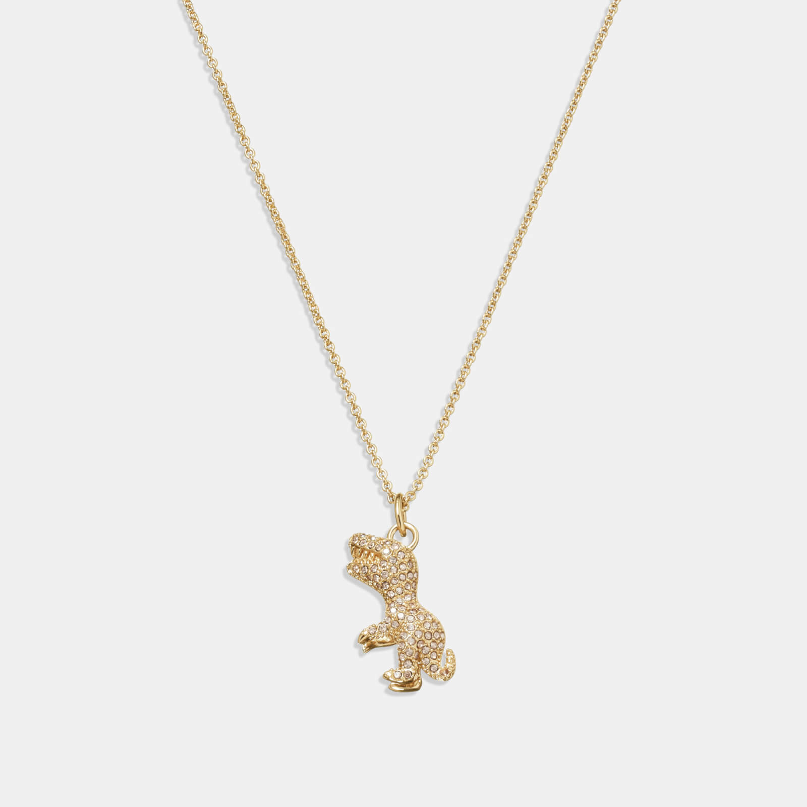 Coach Rexy Pendant Crystal and Gold-Tone Necklace von Coach