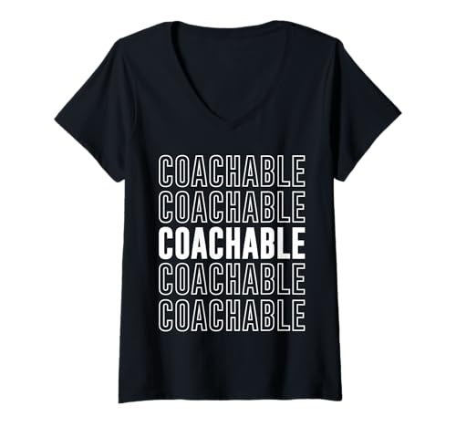 Damen Coachbar T-Shirt mit V-Ausschnitt von Coachable Apparel