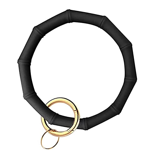 Armband Schlüsselanhänger Silikon Schlüsselanhänger Handgelenk Schlüsselanhänger Halter Armreif Schlüsselanhänger Ring für Frauen Damen Mädchen Modeschmuck, Schwarz , 42 von Coagurmes