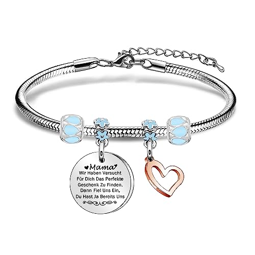 Coagurmes Danke Wertschätzung Silber Anhänger Einstellbare Armband Für Frauen Damen Mama Mutter Stiefmutter Mutter Im Gesetz Geburtstag Muttertag Weihnachten Silber Schmuck Geschenk von Coagurmes