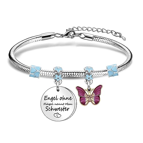 Coagurmes Schwester Geschenk von Schwester Bruder, Erinnerung Silber verstellbare Armband für Frauen Damen Mädchen Schwestern Freunde Kollege Geburtstag Weihnachten Hochzeit Armband Schmuck von Coagurmes