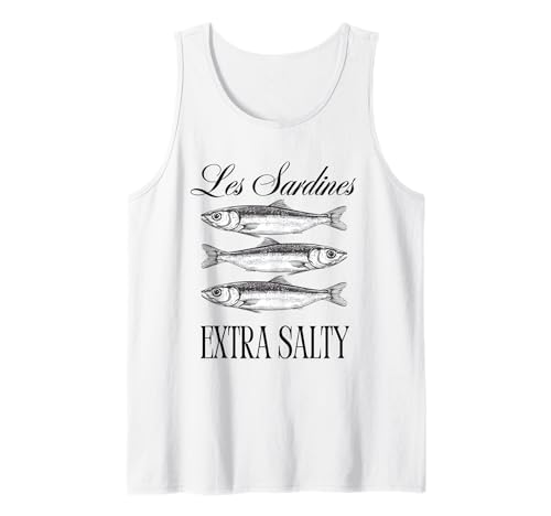 Sardinen verzinnter Fisch süß salzig Sommer Damen Top Tank Top von Coastal Fisherman Tinned Sardines Apparel Co.