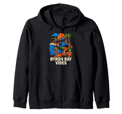 Byron Bay Surfer Byron Bay Vibes Vintage Herren Surfs Up Kapuzenjacke Byron Bay Surfer Byron Bay Vibes Vintage Herren Surfs Up Kapuzenjacke von Coastal Living Byron Bay Surfs Up Beachy Vibes