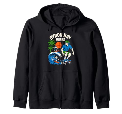 Byron Bay Surfer Byron Bay Vibes Vintage Herren Surfs Up Kapuzenjacke Byron Bay Surfer Byron Bay Vibes Vintage Herren Surfs Up Kapuzenjacke von Coastal Living Byron Bay Surfs Up Beachy Vibes