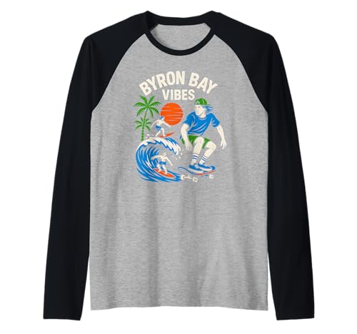 Byron Bay Surfer Byron Bay Vibes Vintage Herren Surfs Up Raglan Byron Bay Surfer Byron Bay Vibes Vintage Herren Surfs Up Raglan von Coastal Living Byron Bay Surfs Up Beachy Vibes