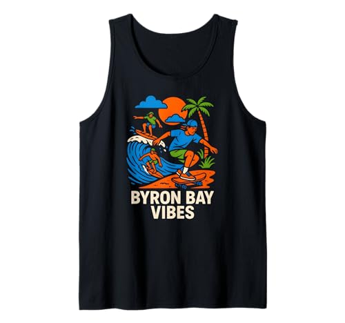 Byron Bay Surfer Byron Bay Vibes Vintage Herren Surfs Up Tank Top Byron Bay Surfer Byron Bay Vibes Vintage Herren Surfs Up Tank Top von Coastal Living Byron Bay Surfs Up Beachy Vibes