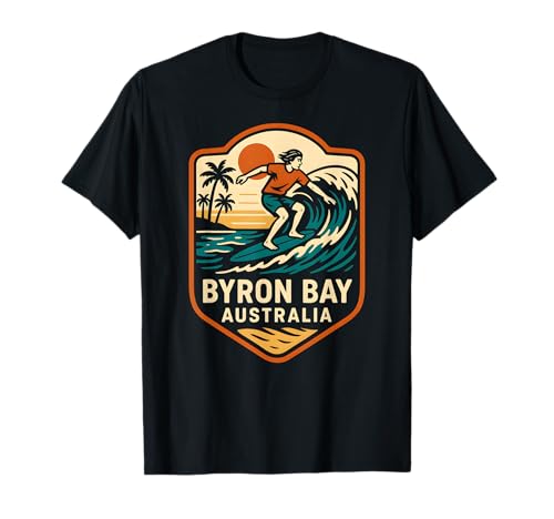 Surfer Byron Bay Australia Retro Herren Surfs Up T-Shirt Surfer Byron Bay Australia Retro Herren Surfs Up T-Shirt von Coastal Living Byron Bay Surfs Up Beachy Vibes