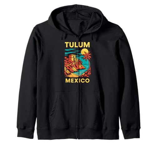 Maya-Ruinen Strand Tulum Mexiko Vintage Herren Coastal Living Kapuzenjacke von Coastal Living Tulum Beach Surfs Up Skate Apparel