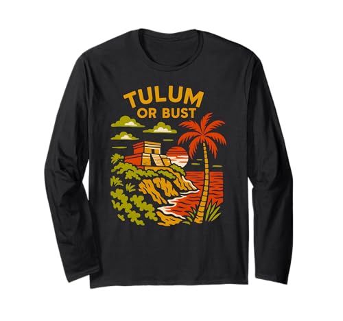 Mexiko Tulum oder Büste Vintage Damen Strand Leben Palmen Langarmshirt Mexiko Tulum oder Büste Vintage Damen Strand Leben Palmen Langarmshirt von Coastal Living Tulum Beach Surfs Up Skate Apparel