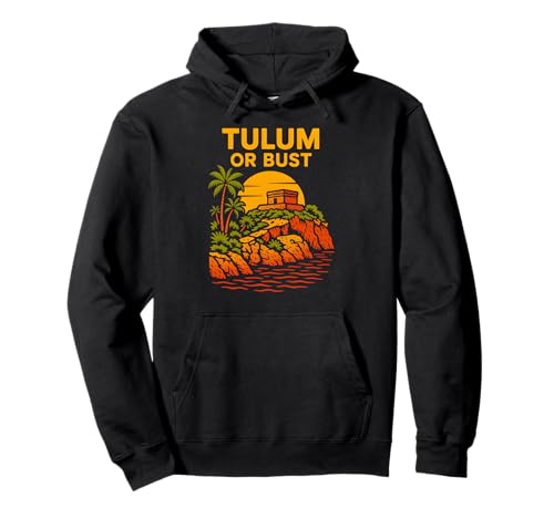 Mexiko Tulum oder Büste Vintage Damen Strand Leben Palmen Pullover Hoodie von Coastal Living Tulum Beach Surfs Up Skate Apparel