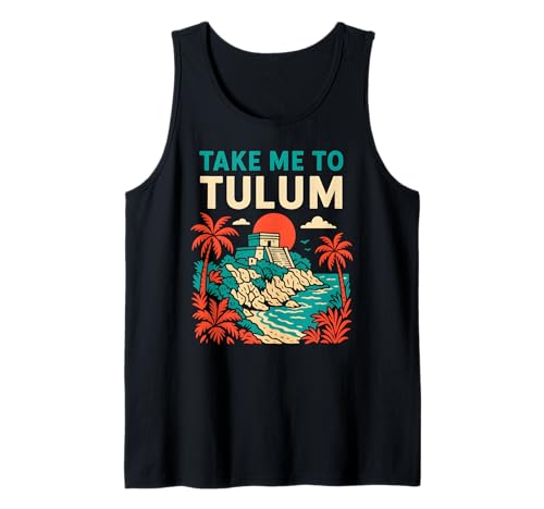 Tulum Palm Trees Take Me to Tulum Retro Damen Strandleben Tank Top von Coastal Living Tulum Beach Surfs Up Skate Apparel