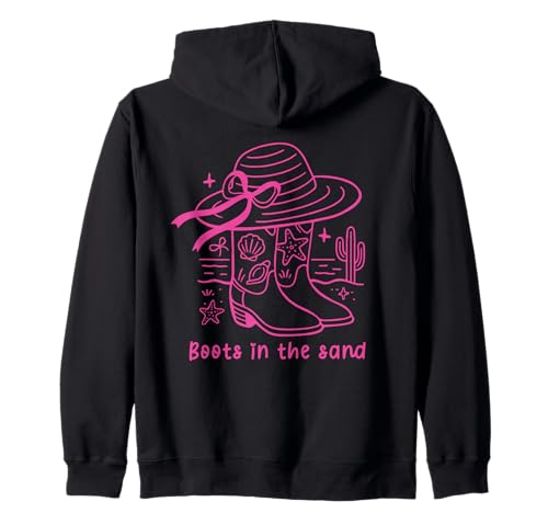 Stiefel im Sand Western Cowgirl Beach Country Coastal Girl Kapuzenjacke von Coastal Western Rodeo Cowgirl Shirt Company