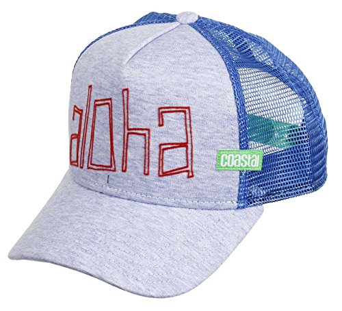 COASTAL 80er Retro Trucker Mesh Cap SURFER Hawaii Basecap ALOHA Blue Melange von Coastal