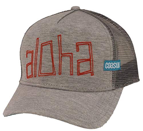 Coastal Aloha Jersey Cap Trucker Kappe Verstellbar Basecap Mesh Grau - One-Size von Coastal