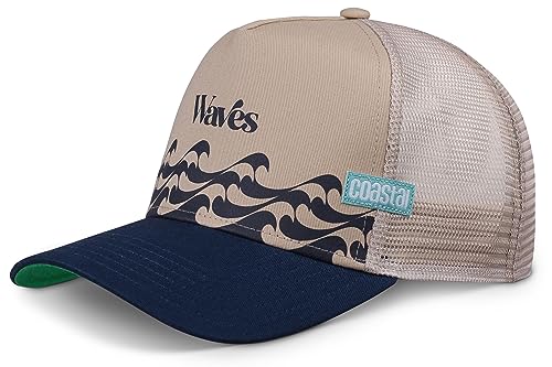 Coastal - Bauhaus-Wave (Sand/Navy) - Trucker Cap Meshcap Kappe Mütze Cappy Caps von Coastal
