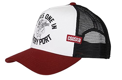 Coastal Port Basecap Trucker Cap Herren Verstellbar Kappe Sommer Weiss - One-Size von Coastal