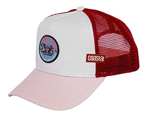 Coastal Trucker Cap PINK Crab Rot Weiß, Size:ONE Size von Coastal