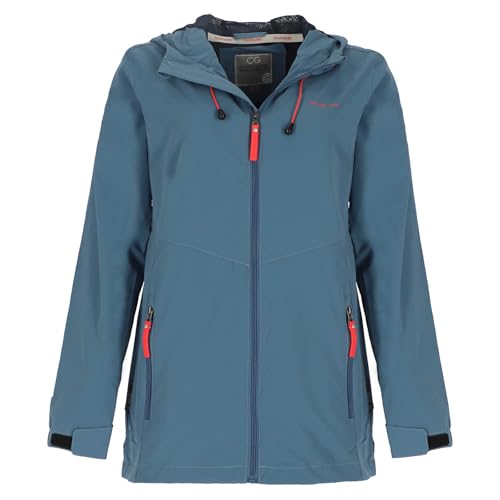 Coastguard Damen Jacke Reflektierend mit Kapuze - Moderne Outdoor-Jacke mit Reißverschluss-Außentaschen in Rauchblau Größe 38 von Coastguard 19 CG 68 THE ORIGINAL BRAND