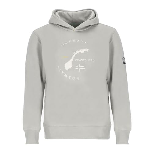 Coastguard Herren Sweathoody mit Frontprint Norway - Kapuzenpullover mit seitlichen Taschen in Hellgrau Größe XL von Coastguard 19 CG 68 THE ORIGINAL BRAND