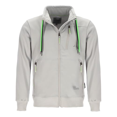 Coastguard Herren Sweatjacke mit Stehkragen mit Kordelband - Jacke mit wasserdichtem Reißverschluss in Hellgrau Größe 4XL von Coastguard 19 CG 68 THE ORIGINAL BRAND
