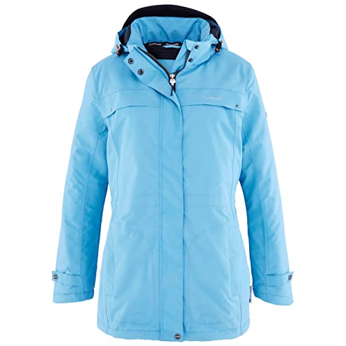 Coastguard Damen Funktionsjacke - Outdoor-Jacke mit abnehmbarer Kapuze wasserdicht atmungsaktiv in Aqua-Blau Größe 36 von Coastguard