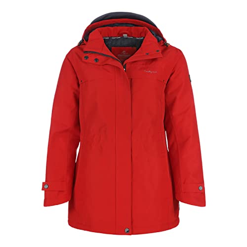 Coastguard Damen Funktionsjacke - Outdoor-Jacke mit abnehmbarer Kapuze wasserdicht atmungsaktiv in Rot Größe 36 von Coastguard