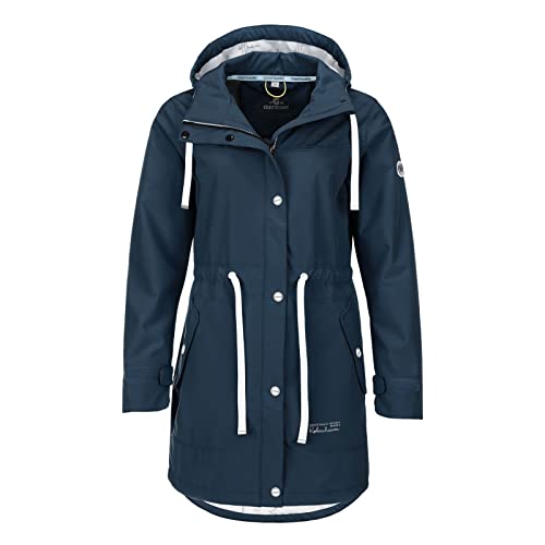 Coastguard Damen Softshell-Kurzmantel mit abnehmbarer Kapuze - Softshelljacke mit Taillenzug in Dark Navy Größe 42 von Coastguard