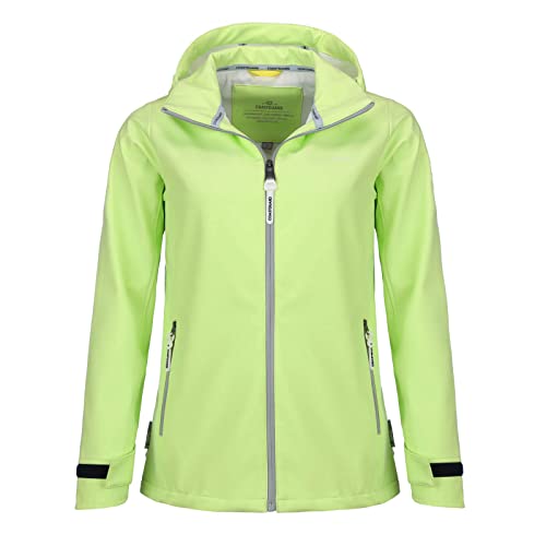 Coastguard Damen Softshelljacke mit abnehmbarer Kapuze - Unifarbene Jacke atmungsaktiv in Lime Größe 36 von Coastguard