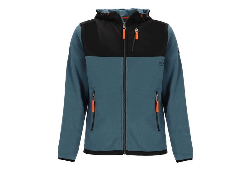 Coastguard Fleecejacke Herren Jacke Fleece mit angeschnittener Kapuze im modernen Materialmix von Coastguard