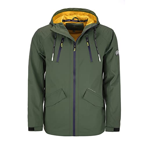 Coastguard Herren Funktionsjacke - Outdoor-Jacke mit Kapuze in leichter Qualität wasserdicht atmungsaktiv in Dunkelgrün Größe 3XL von Coastguard