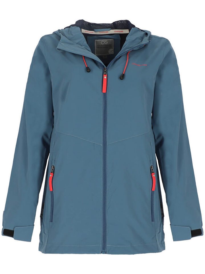 Coastguard Regenjacke Damen Outdoor-Jacke Reflektierend mit Kapuze & Reißverschluss-Taschen von Coastguard