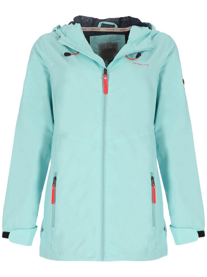 Coastguard Regenjacke Damen Outdoor-Jacke Reflektierend mit Kapuze & Reißverschluss-Taschen von Coastguard