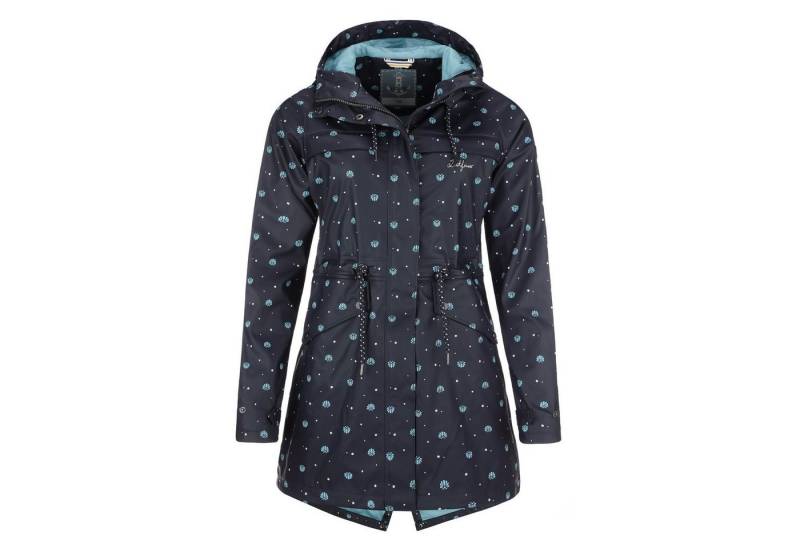 Coastguard Regenmantel Damen PU-Kurzmantel Allover-Print Muschel - Regenjacke wasserdicht von Coastguard