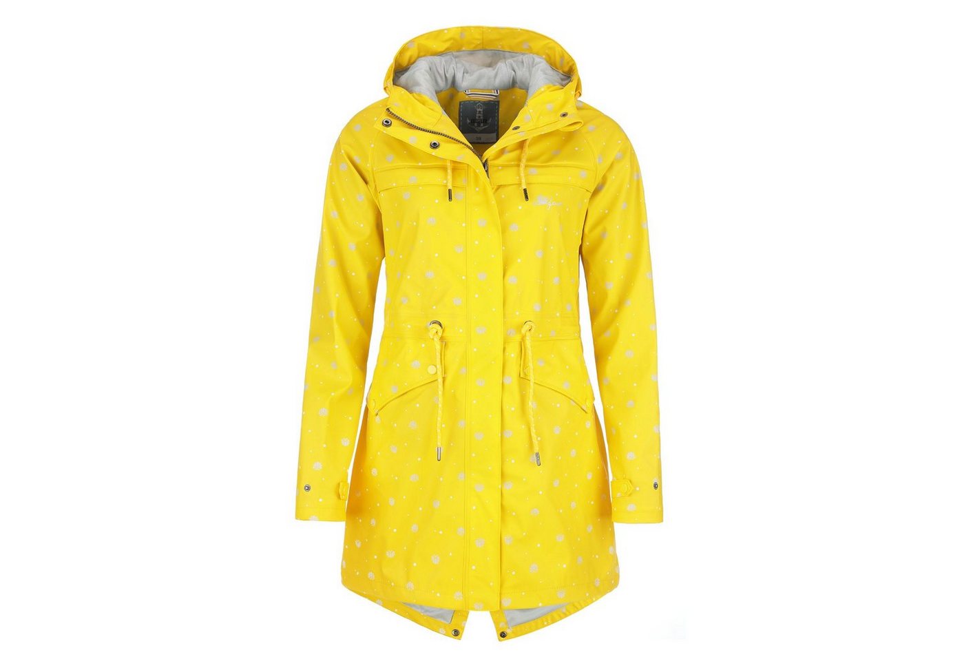 Coastguard Regenmantel Damen PU-Kurzmantel Allover-Print Muschel - Regenjacke wasserdicht von Coastguard