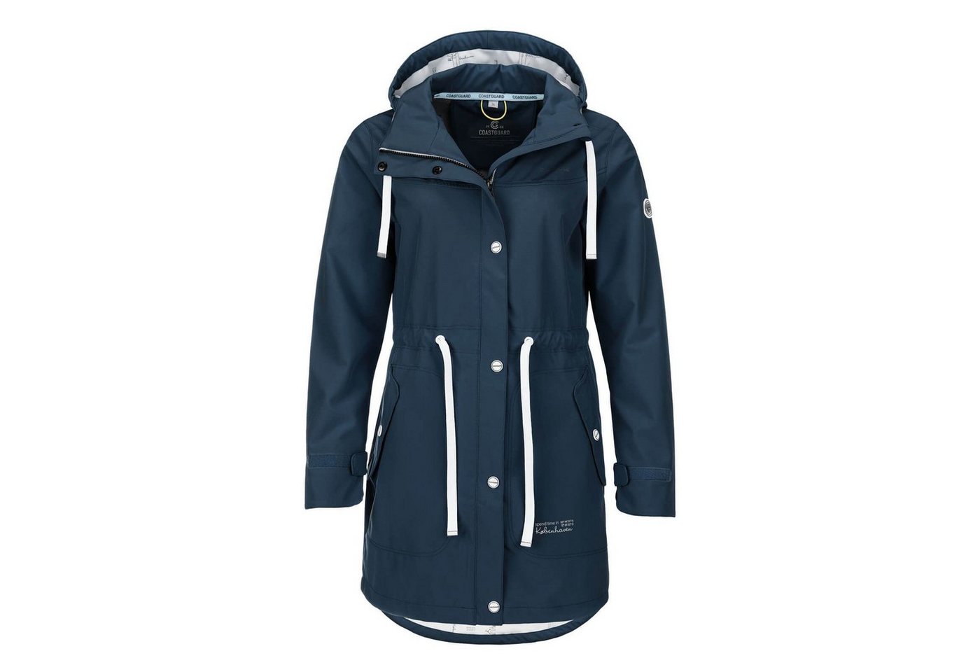 Coastguard Softshellmantel Damen Kurzmantel Softshelljacke mit abnehmbarer Kapuze und Taillenzug von Coastguard