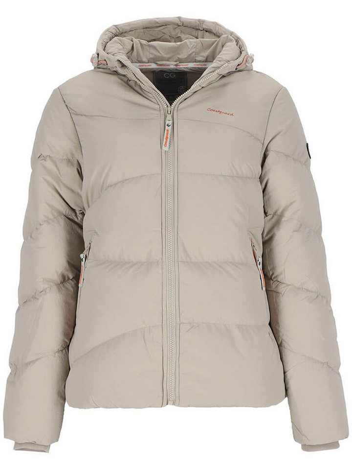 Coastguard Steppjacke Damen Jacke unifarben mit Kapuze - Gesteppt mit Reißverschluss von Coastguard