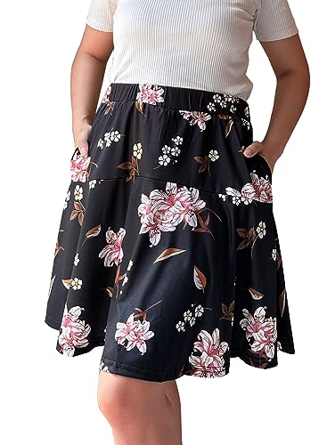 Cobciecs Hosenrock Damen Sommer Kurz - Rock mit Hose Drunter Wanderrock Fahrradrock Sommerrock Damen Minirock Schwarz-Rosa02,M von Cobciecs