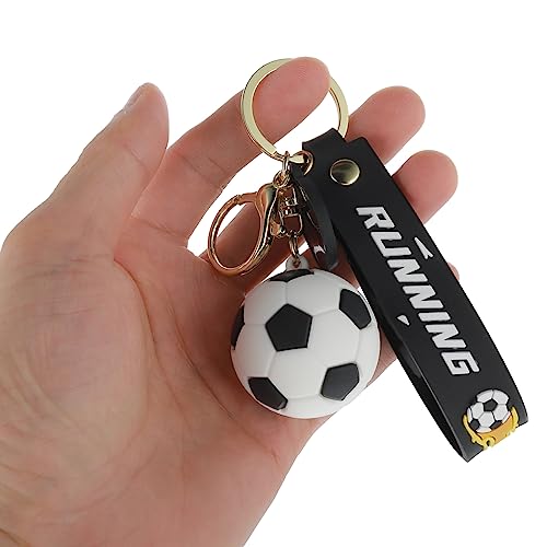 Cobee Fußball Schlüsselanhänger, Geschenk Neuheits Schlüsselanhänger Fußball für Jungen Sportfan Silikon, inspirierendes, Schlüsselanhänger für Kinder Partygeschenke Belohnungsgeschenk (schwarz) von Cobee