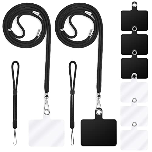 Cobee Handy Umhängeband,2 Stück Telefon Umhängeband + 2 Stück Handy Umhängeband + 6 Stück Handy-Haltegurte,Nylon-Umhängeband,Nylon Handgelenkbänder,PVC Telefon Patch mit Metallring von Cobee