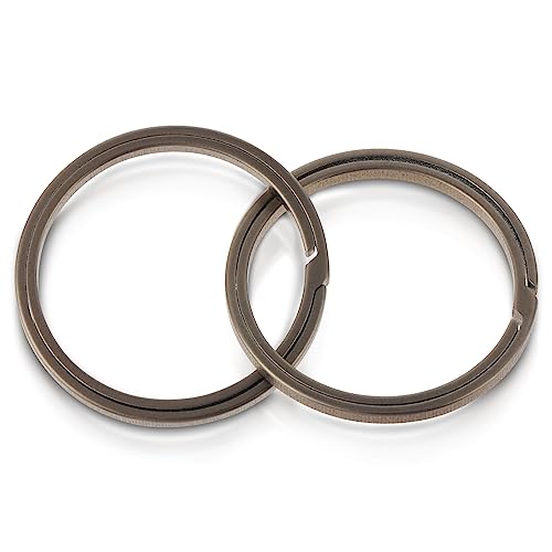 Cobee Schlüsselanhänger aus Titanlegierung, 2 Stück seitlich drückende flache Titan Schlüsselanhänger robuster geteilter Schlüsselanhänger für Karabiner Clip Autoschlüssel (30 mm) von Cobee