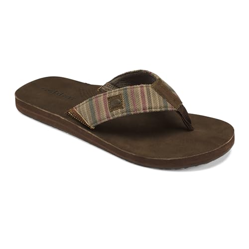 Cobian Campo Del Sol Zarape Sandalen für Herren - Premium Leder Flip-Flops mit Fußgewölbeunterstützung - Western-Ispired-Schuhe für einen lässigen Look, Braun, 44.5 EU von Cobian