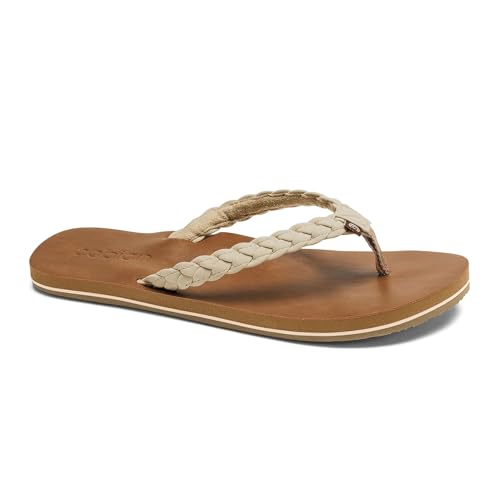 Cobian Geflochtene Pacifica Flip-Flop-Sandalen mit weichem Riemen, für Damen, mit vollständiger Unterstützung des Fußgewölbes, Cream, 39.5 EU von Cobian