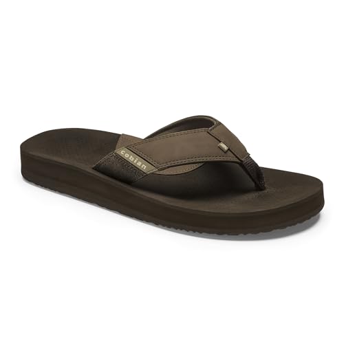 Cobian Herren Sandalen ARV 2 - Flip Flops für Herren mit Kunstlederriemen und Fußgewölbeunterstützung - Bequeme lässige braune Sandalen, Braun, 42 EU von Cobian