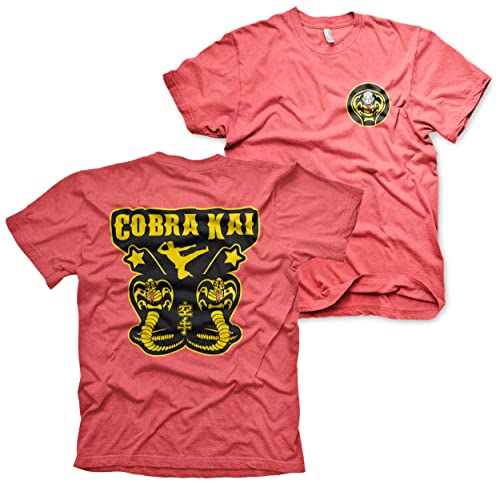 Cobra Kai Offizielles Lizenzprodukt Kickback Herren T-Shirt (Rot-Heather), Medium von Cobra Kai