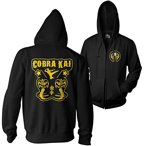 Cobra Kai Offizielles Lizenzprodukt Kickback Zipped Kapuzenpullover (Schwarz), Large von Cobra Kai