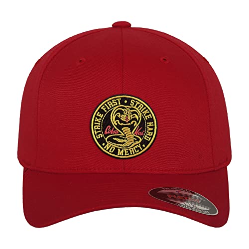 Cobra Kai Offizielles Lizenzprodukt Patch Flexfit Cap (Rot), Groß/X-Large von Cobra Kai